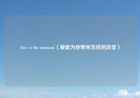 love is the moment（爱能为你带来怎样的改变）
