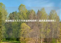 亚洲精品久久久午夜福利电影网（提供高清画质吗）