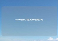 2022年最火文案,文案写得好吗