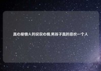 真心爱情人的说说心情,男孩子真的喜欢一个人