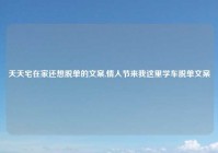 天天宅在家还想脱单的文案,情人节来我这里学车脱单文案