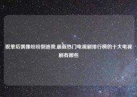 脱单后偶像纷纷倒追我,最新热门电视剧排行榜的十大电视剧有哪些