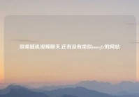 欧美随机视频聊天,还有没有类似omegle的网站