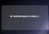 哪个星座男朋友最粗心,处女男是什么
