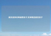 搞笑语录经典幽默段子,笑神精选搞笑段子