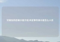 女朋友的恋爱小屋介绍,未定事件簿小屋怎么入住