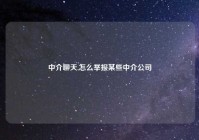 中介聊天,怎么举报某些中介公司