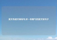 英文伤感文案短句,求一些霸气的英文短句子