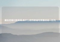 庸俗恋爱幻影莉莉,有什么歌的歌词写得像诗词一样吗