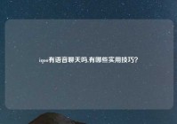 iqoo有语音聊天吗,有哪些实用技巧？