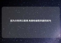 因为太热所以脱单,有哪些幽默风趣的短句