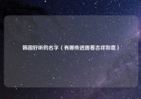 韩国好听的名字（有哪些透露着吉祥如意）