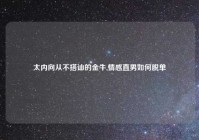 太内向从不搭讪的金牛,情感直男如何脱单