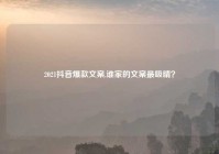 2021抖音爆款文案,谁家的文案最吸睛？