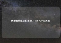 佛山脱单馆,农村出现了不少大学生光棍