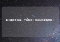 黄小茂恋爱,你第一次听到就让你流泪的歌曲是什么