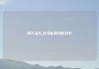 聊天密文,如何加强网络安全