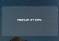 求婚短信,朝夕相伴是否可？