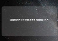 已婚男天天找你聊骚,也舍不得离婚的男人