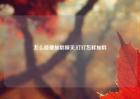 怎么随便加群聊天,钉钉怎样加群