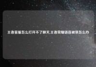 王者客服怎么打开不了聊天,王者荣耀语音被禁怎么办