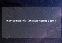 佛经中最唯美的句子（佛经的哪句话给你了启示）