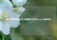 梦幻西游电脑怎么分屏聊天,华为matepad11防水吗