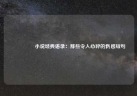 💔  小说经典语录：那些令人心碎的伤感短句