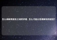 怎么调解男朋友之间的矛盾,  怎么才能让他理解你的感受？