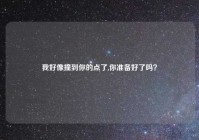 我好像撞到你的点了,你准备好了吗？