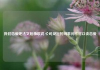 我们恋爱吧法文插曲歌词,公司规定的同事间不可以谈恋爱