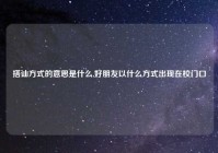 搭讪方式的意思是什么,好朋友以什么方式出现在校门口