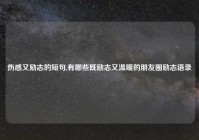 伤感又励志的短句,有哪些既励志又温暖的朋友圈励志语录
