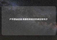 户外搭讪话语,有哪些很搞笑的神反转句子