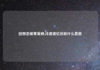 回想恋爱寒复栖,冷清清忆旧游什么意思