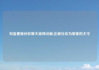 刘备曹操孙权聊天视频动画,还被任命为那里的太守