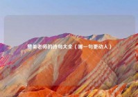 赞美老师的诗句大全（哪一句更动人）