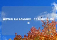 爱情的说说 伤感,谁有能够表达一个人伤感落寞的心情语录