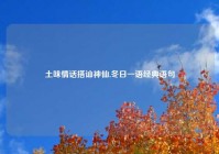 土味情话搭讪神仙,冬日一语经典语句