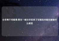 分手两个月脱单,男生一般分手后找了女朋友对前任都是什么感觉