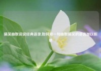 搞笑幽默说说经典语录,如何用一句幽默搞笑的语言加以拒绝