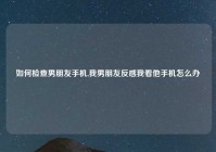 如何检查男朋友手机,我男朋友反感我看他手机怎么办