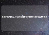 伤感的短句晚安,你在朋友圈看过的幽默风趣的说说有哪些