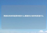 男朋友叫你笨蛋我叫他什么,颠覆你认知的电影是什么