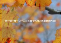 色一情一乱一交一二三区,是个人行为还是社会问题？