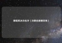 黑暗系冰冷名字（冷傲名册哪页有）