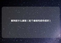 属狗配什么属相（配个属相性格性格好）