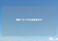 婚配八字,八字合适度是多少