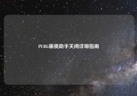 PUBG画质助手关闭详细指南