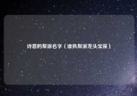 诗意的帮派名字（谁执帮派龙头宝座）